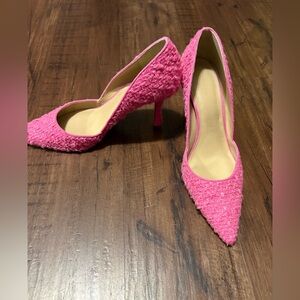 Ann Taylor Vibrant Pink Textured Heels